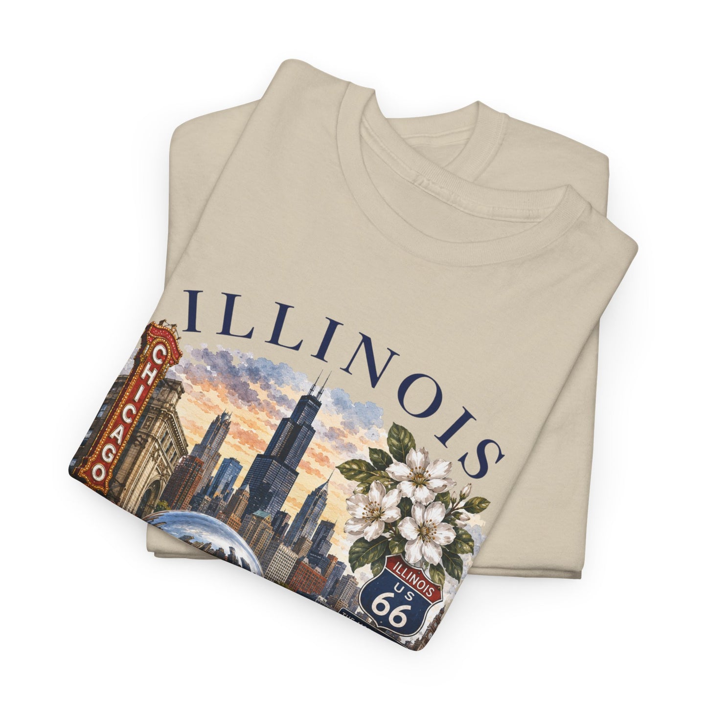 Illinois Travel T‑Shirt – Vintage Chicago Souvenir Tee