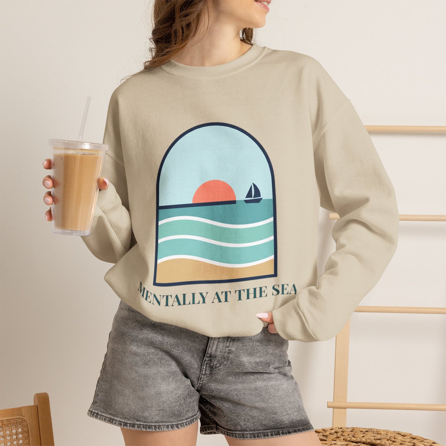 Mentally at the Sea Heavy Blend™ Crewneck Sweatshirt