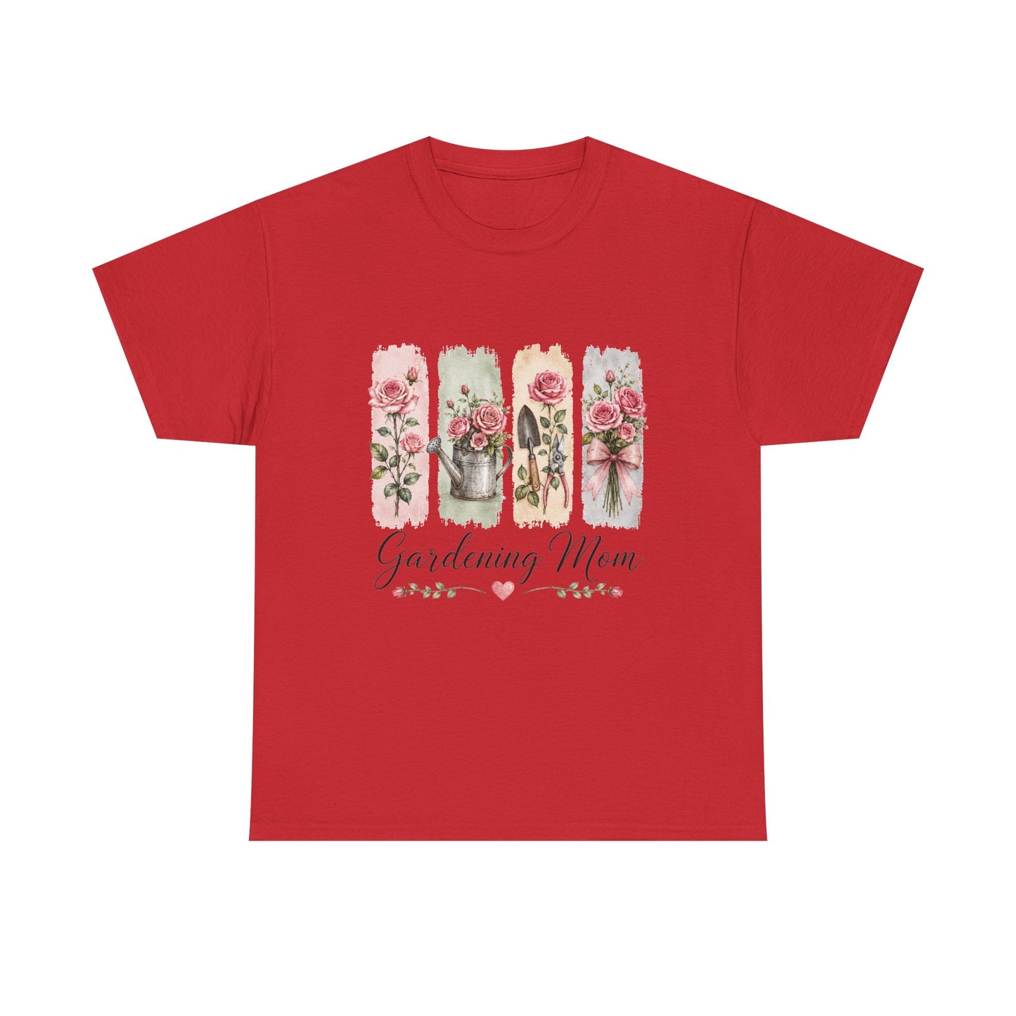 Gardening Mom T-Shirt – Floral Watercolor Garden Tools Tee