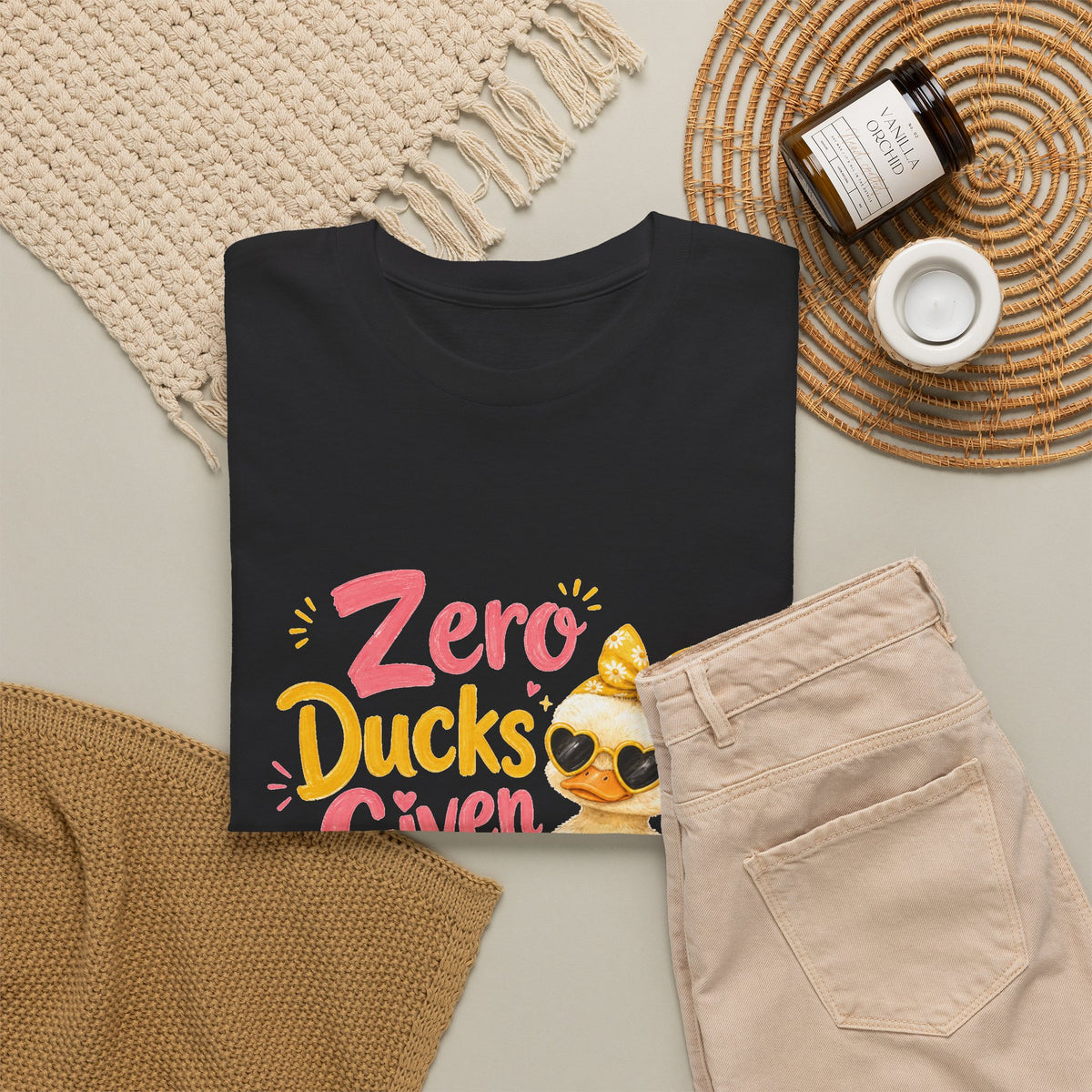 Zero Ducks Given T-Shirt | Cute Duck, Sunflowers, Funny Phrase