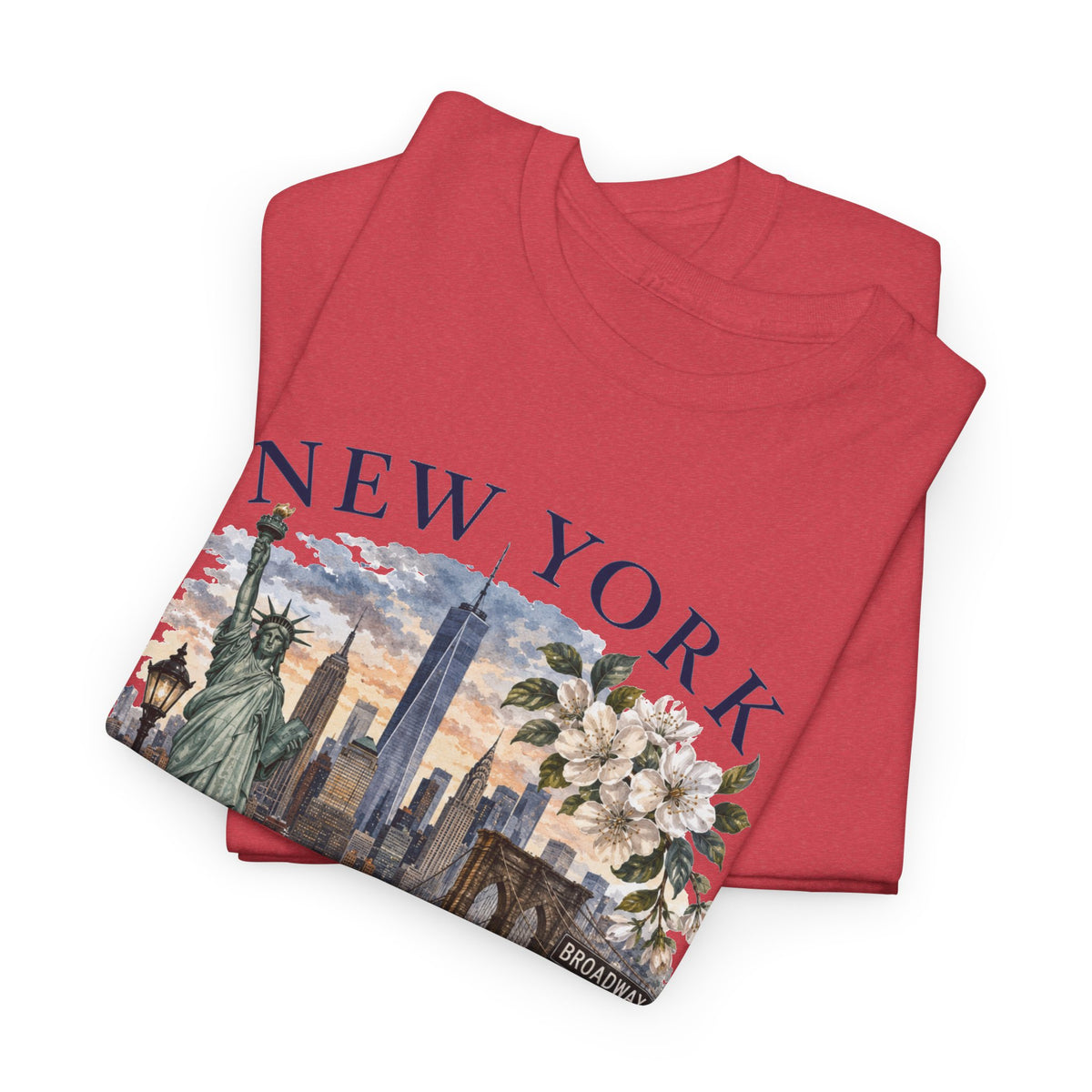 New York City Vintage Travel Tee — NYC Skyline, Yellow Cab & Landmark Collage