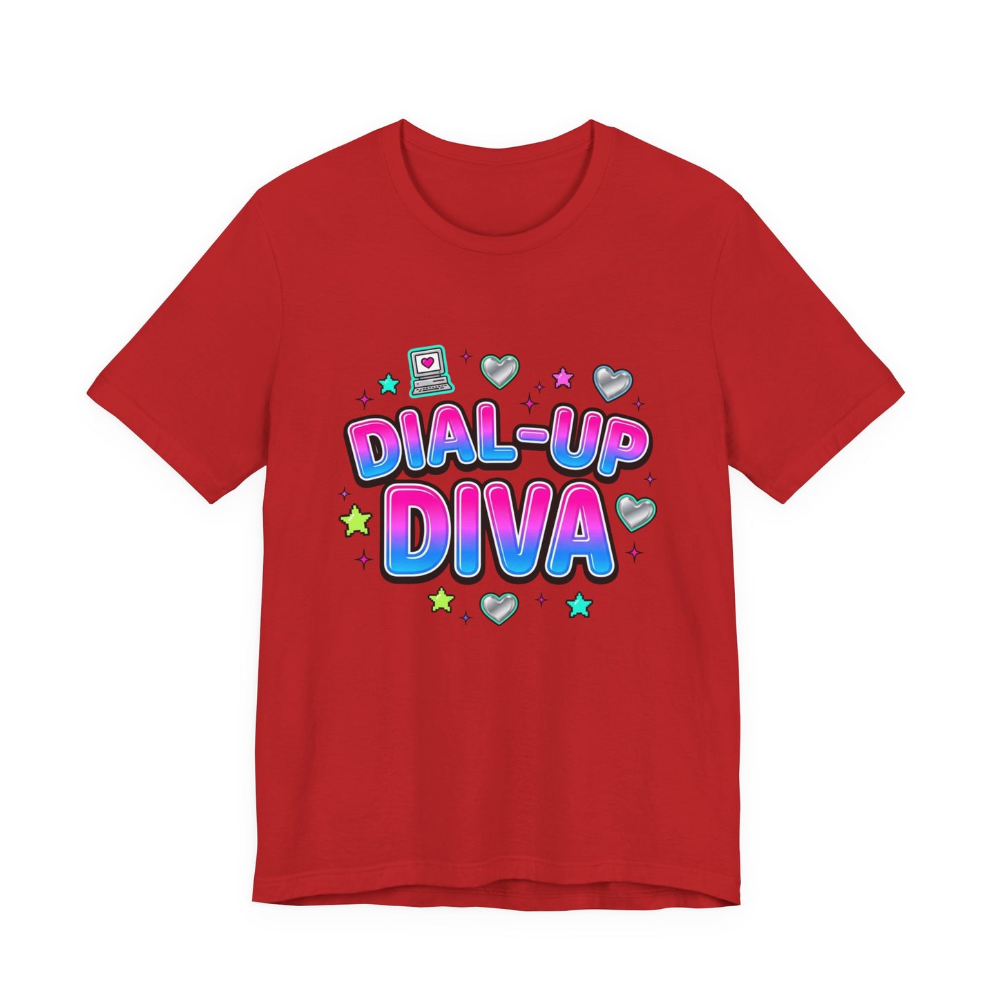 Dial-Up Diva Tee Y2K slogan, bubblegum pink cyber nostalgia