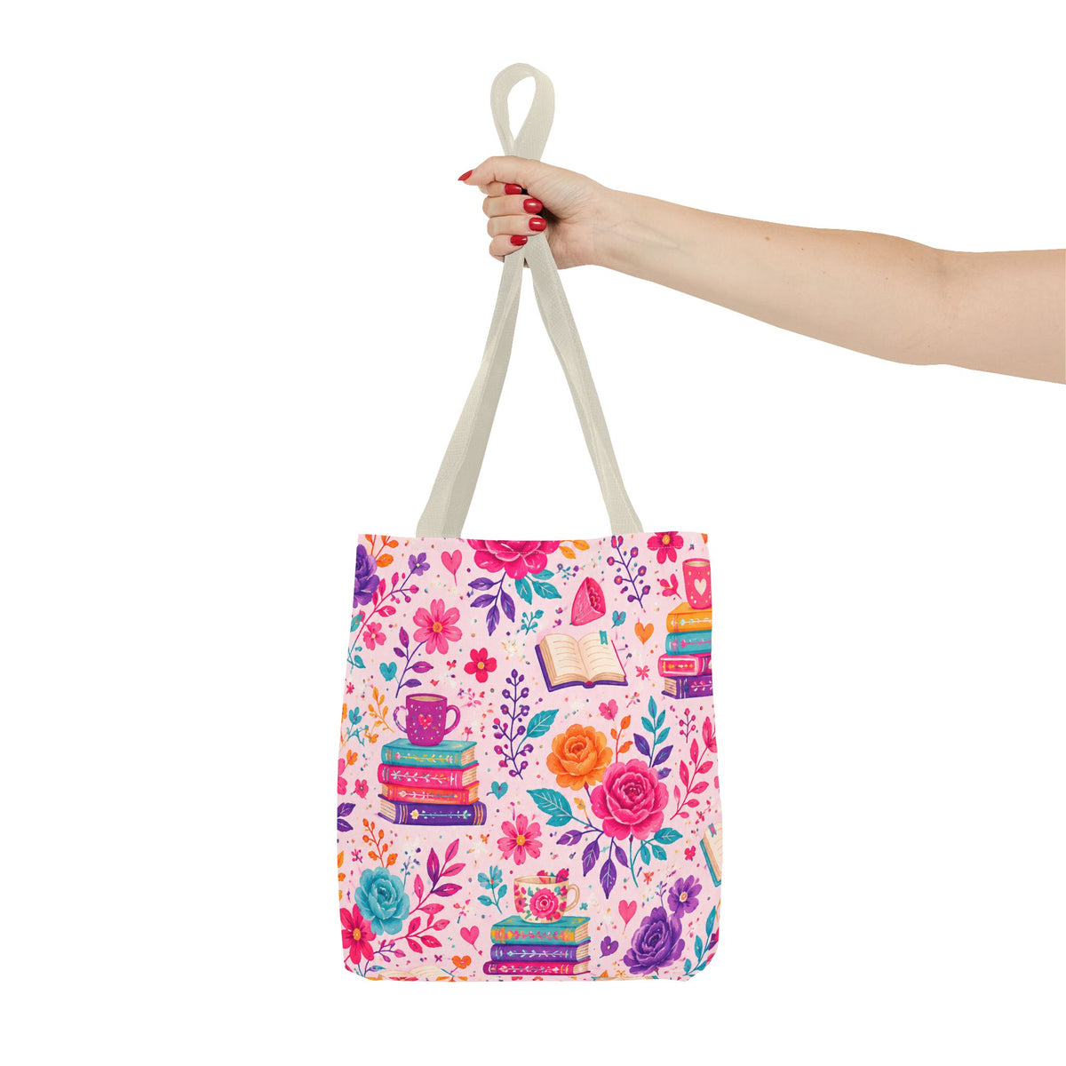 Enchanted Book Floral Books Tote Bag — Vintage Garden Print AOP