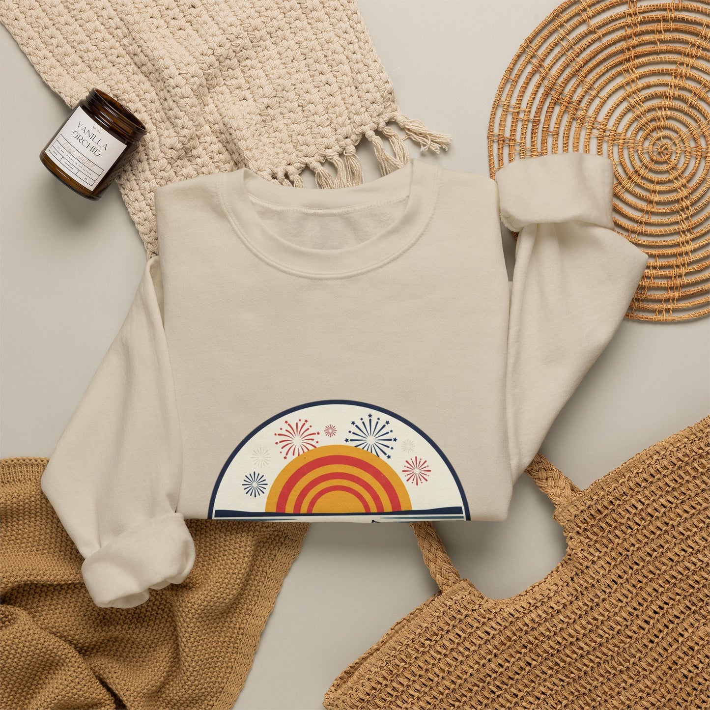 Stars, Stripes, & Lake Nights Unisex Heavy Blend™ Crewneck Sweatshirt