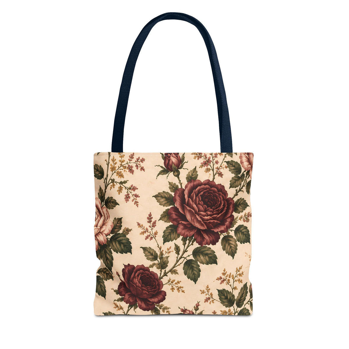 Southern Rose Floral Books Tote Bag — Vintage Garden Print AOP