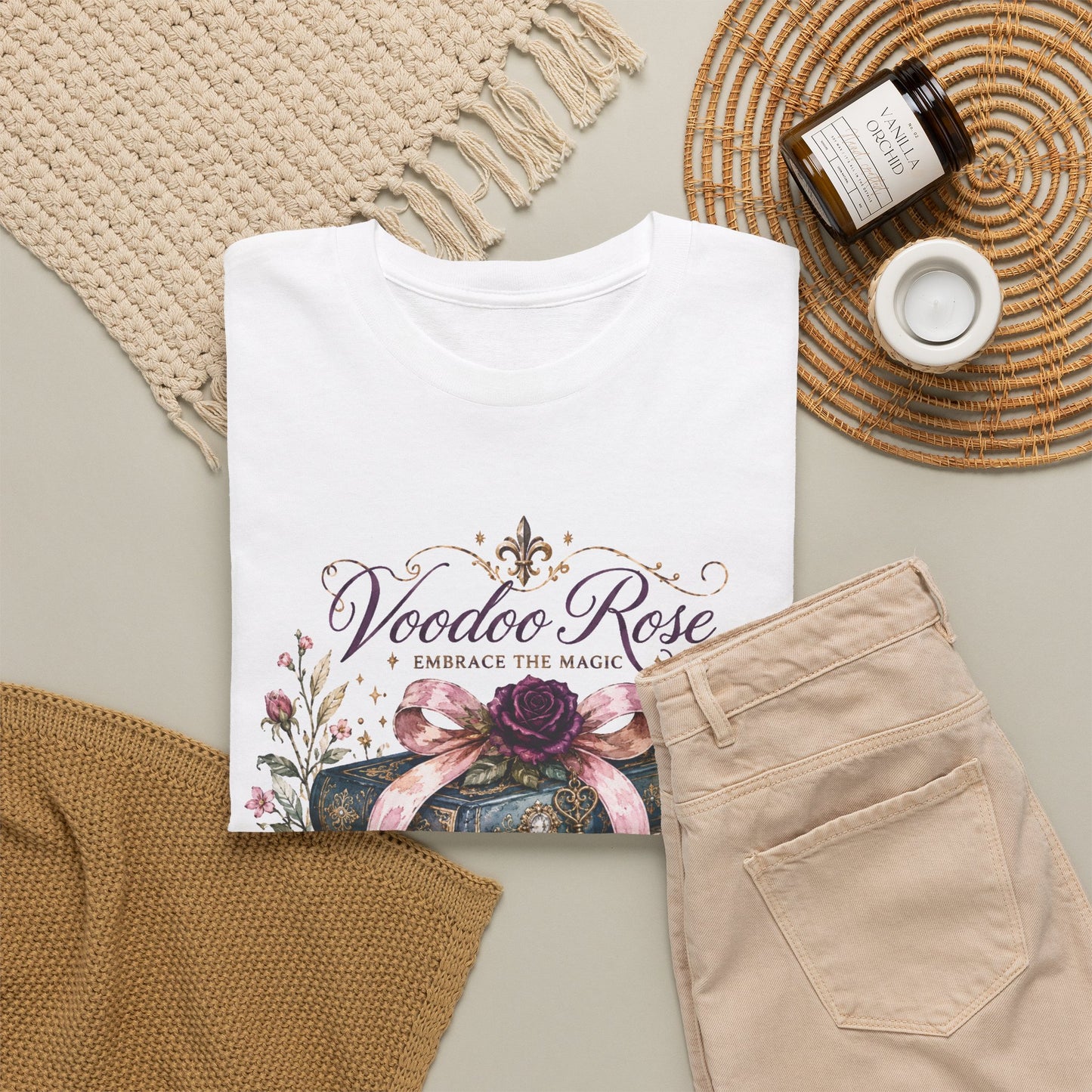 Voodoo Rose Louisiana Stacked Books Tee