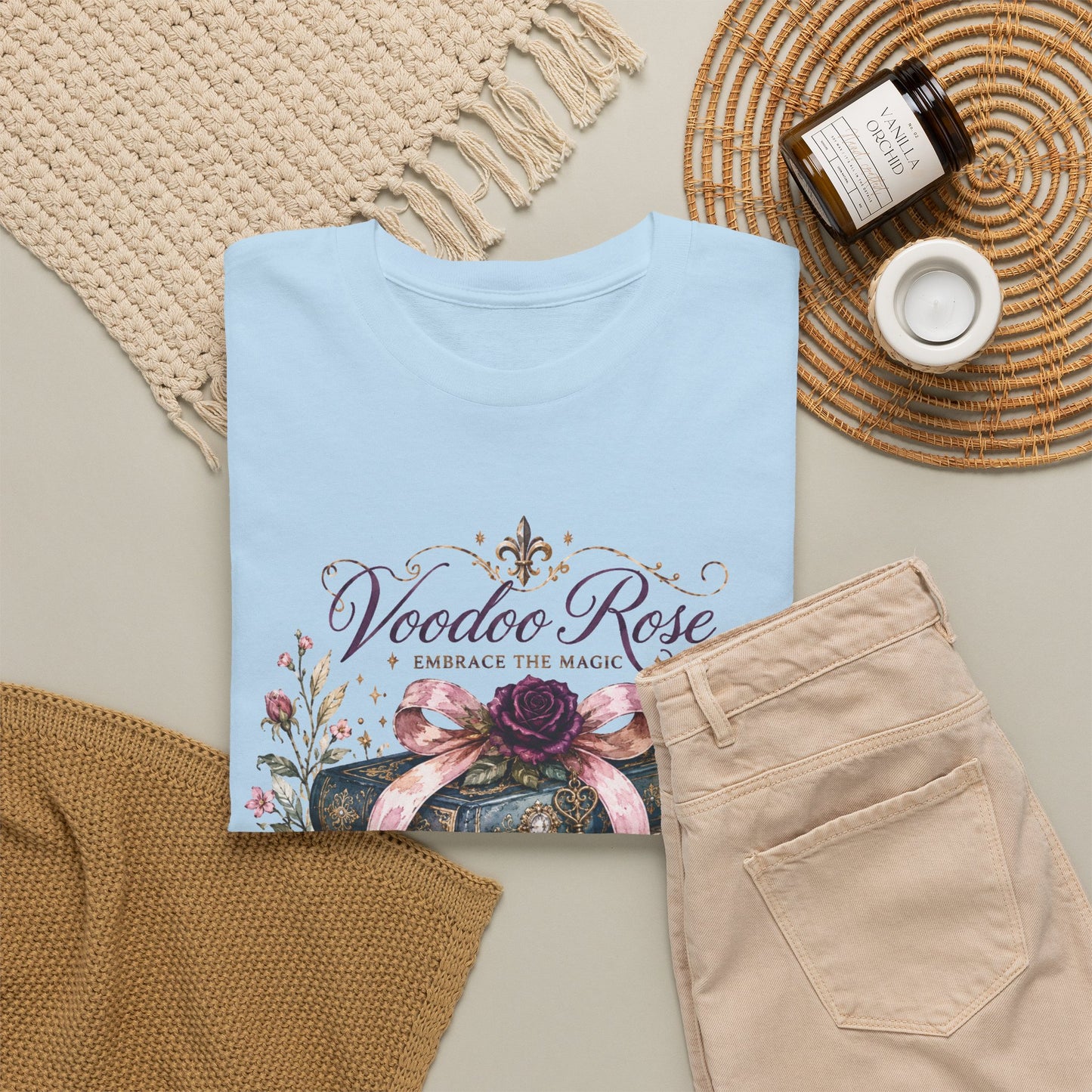 Voodoo Rose Louisiana Stacked Books Tee