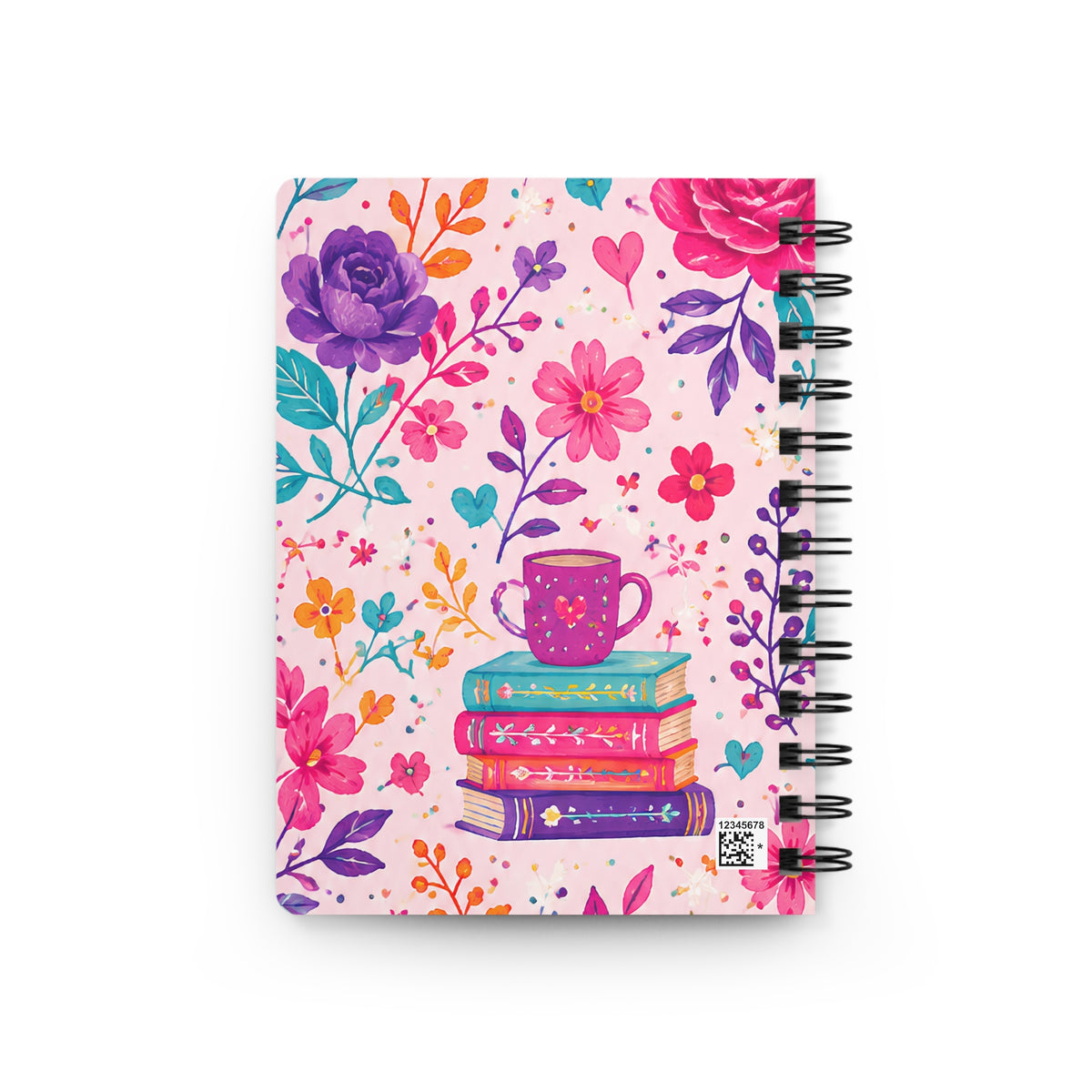 Enchanted Book Floral Tea & Books Spiral Journal — Vintage Botanical Notebook for Writing, Notes & Gifts