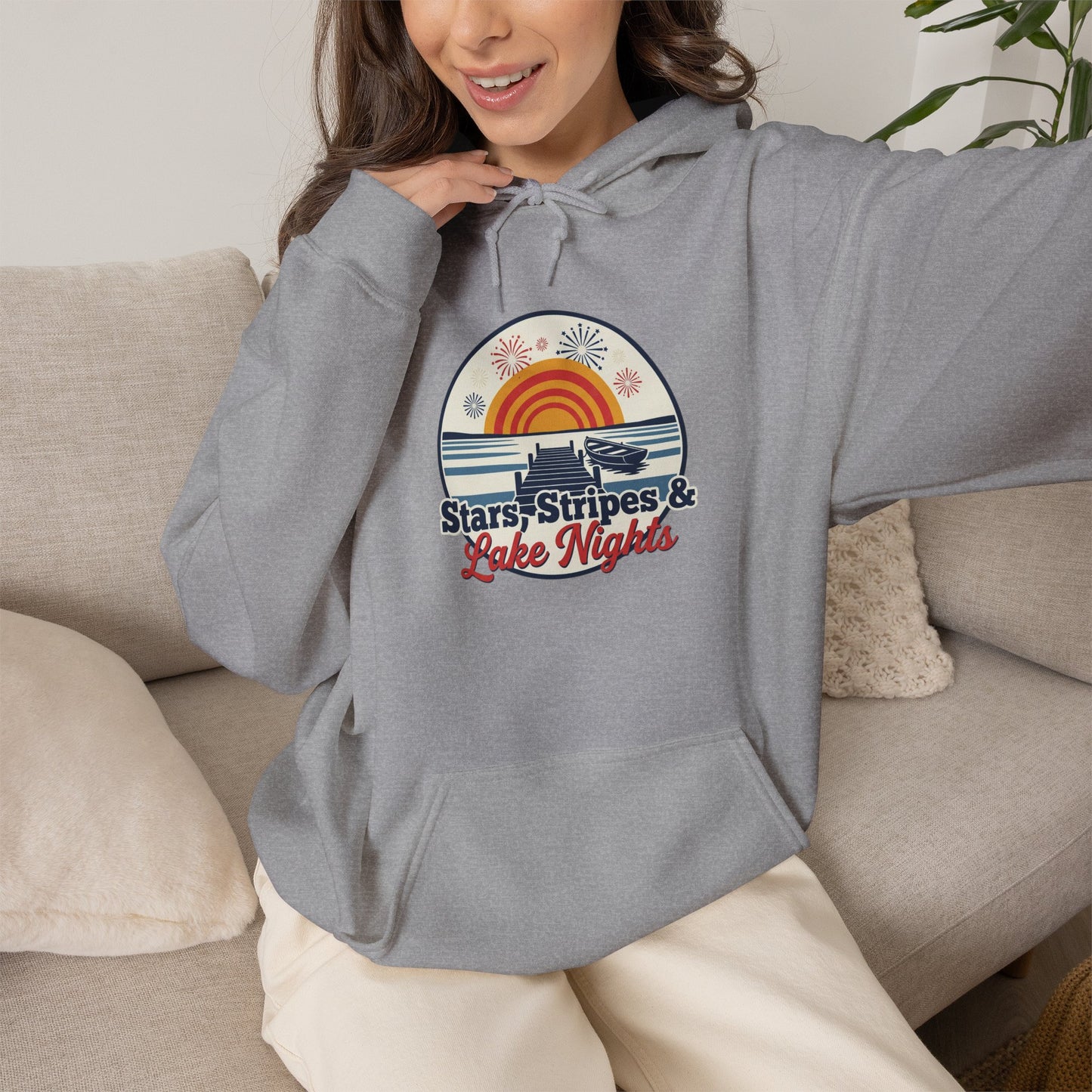 Stars, Stripes, & Lake Nights Heavy Blend™ Hooded Sweatshirt