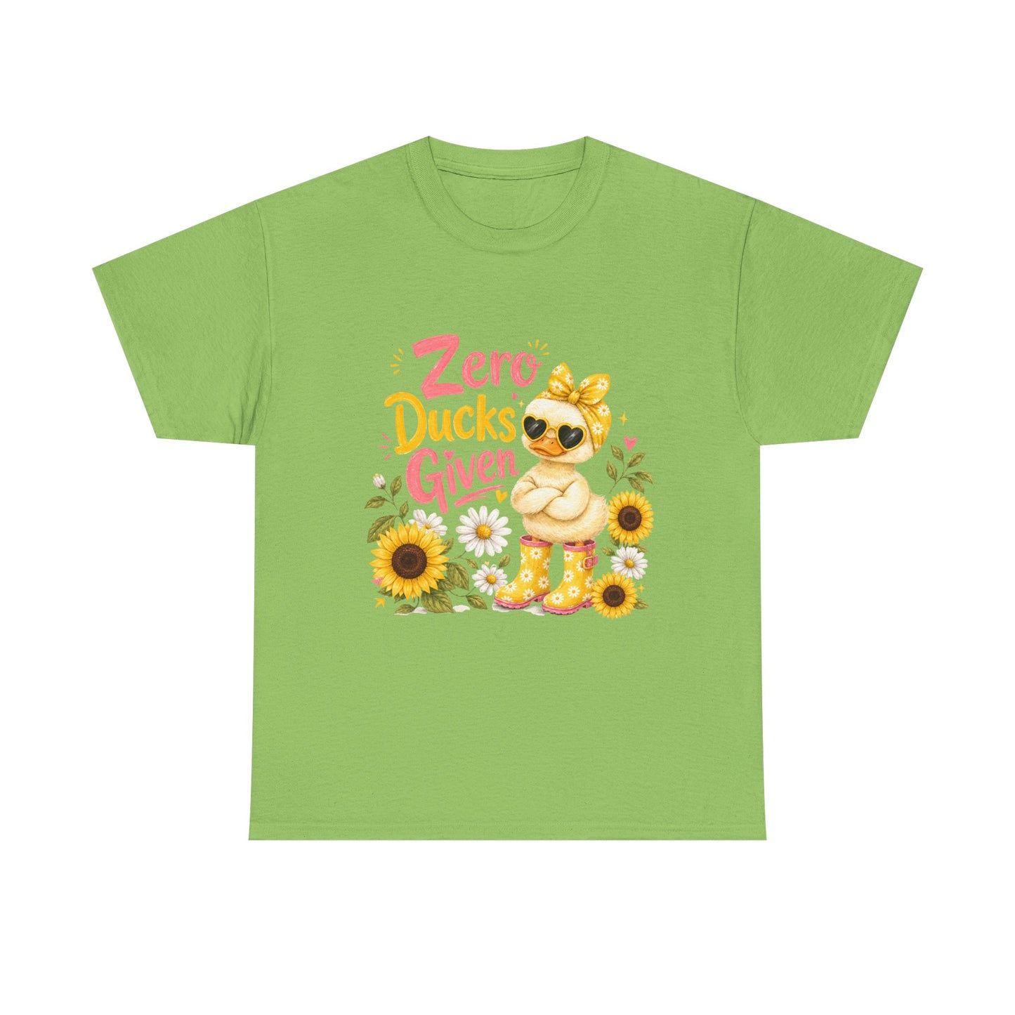 Zero Ducks Given T-Shirt | Cute Duck, Sunflowers, Funny Phrase