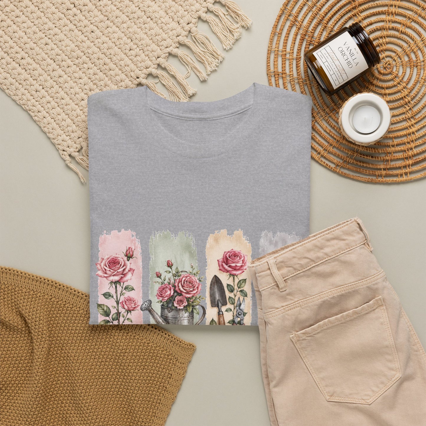 Gardening Mom T-Shirt – Floral Watercolor Garden Tools Tee