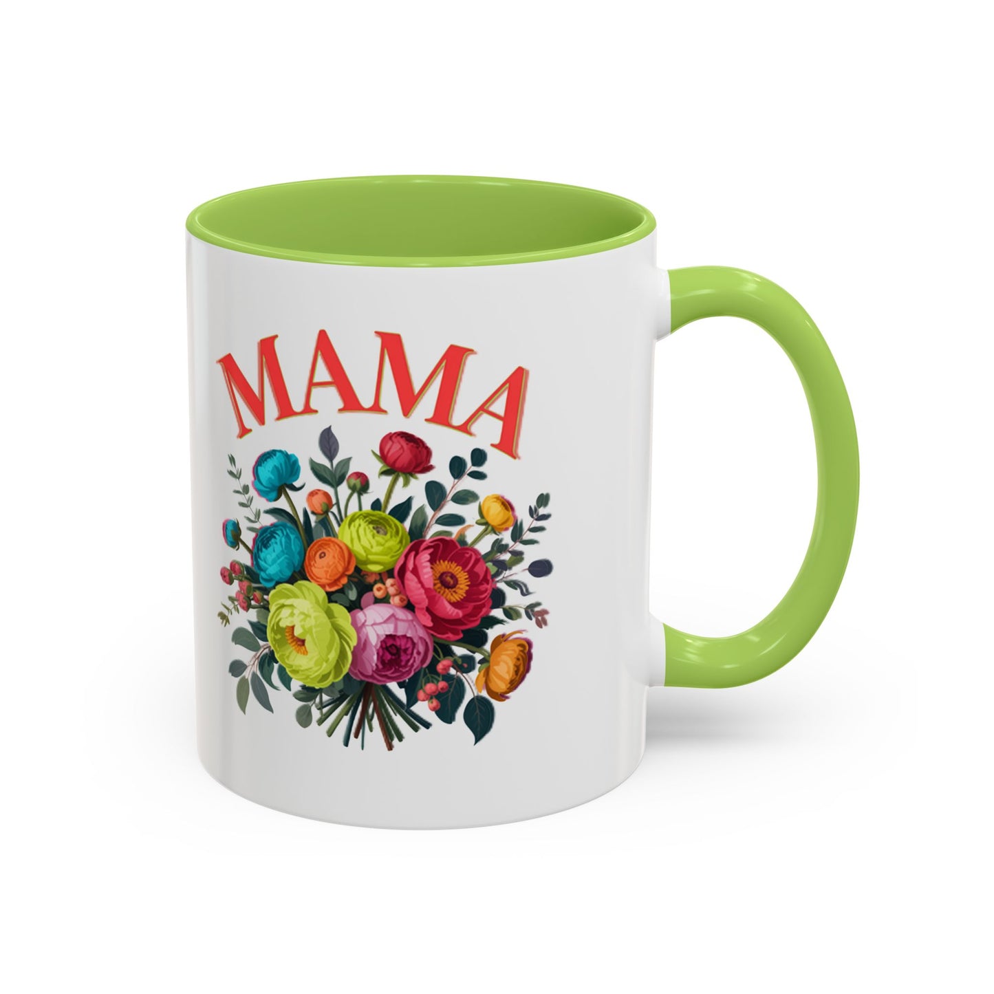 Mama Floral Coffee Mug – Mother's Day Bouquet Accent Mug (11/15oz)