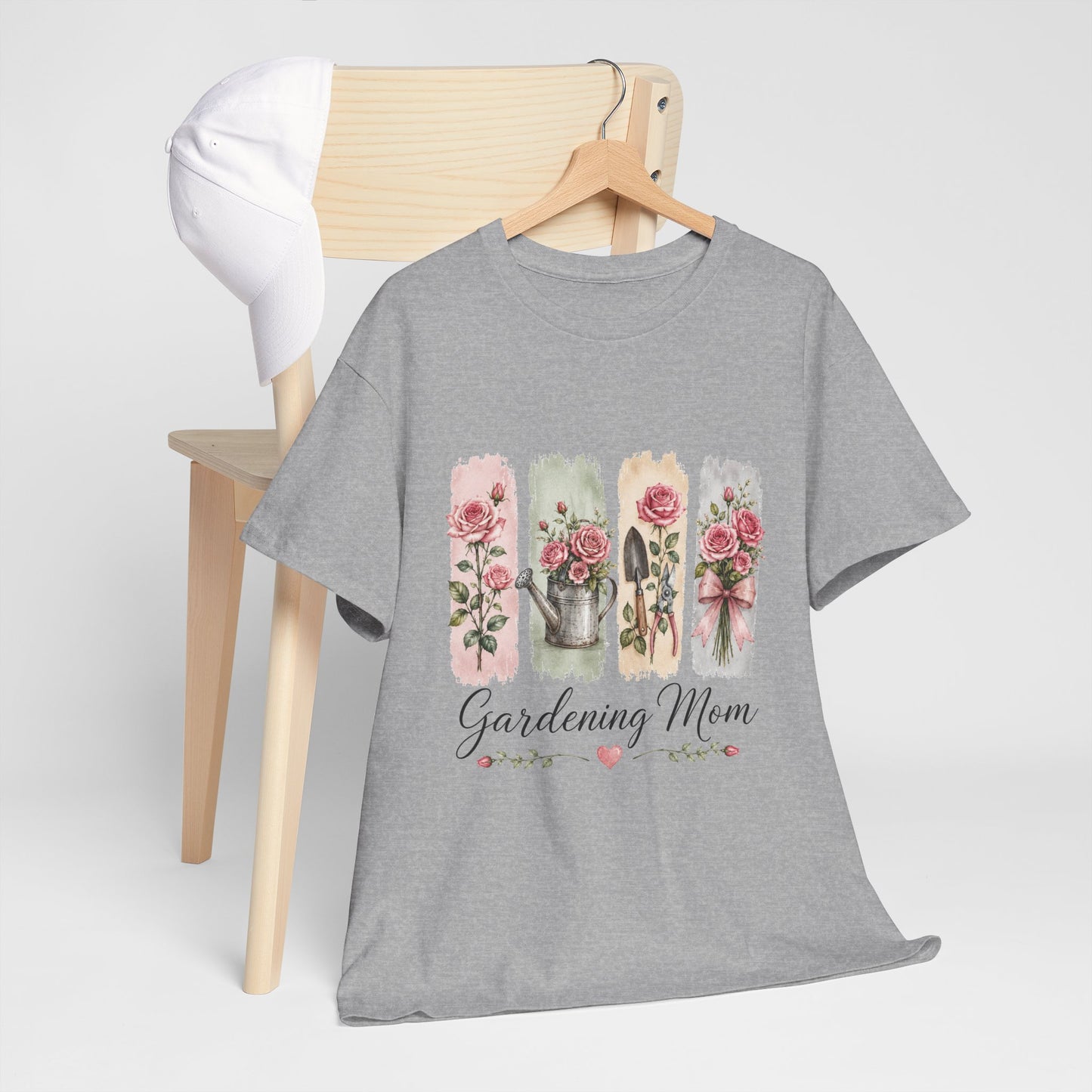 Gardening Mom T-Shirt – Floral Watercolor Garden Tools Tee