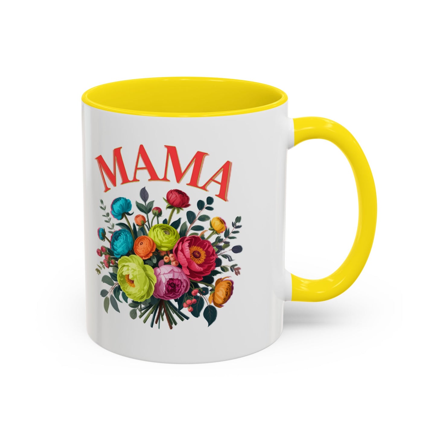 Mama Floral Coffee Mug – Mother's Day Bouquet Accent Mug (11/15oz)