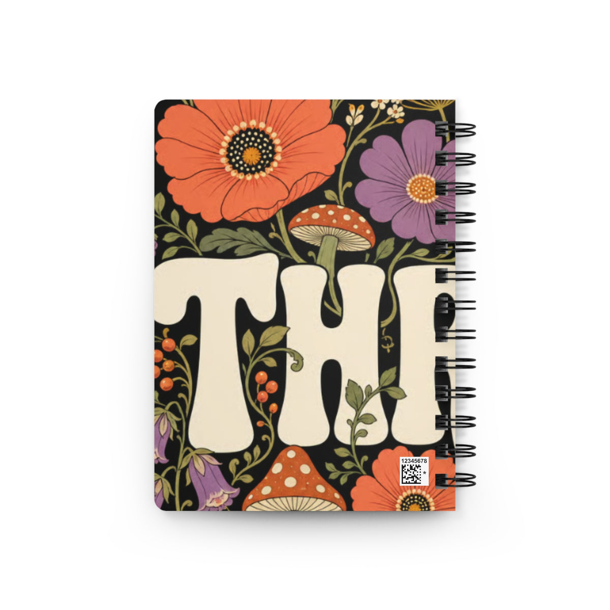 THRIVE Book Club Floral Tea & Books Spiral Journal — Vintage Botanical Notebook for Writing, Notes & Gifts