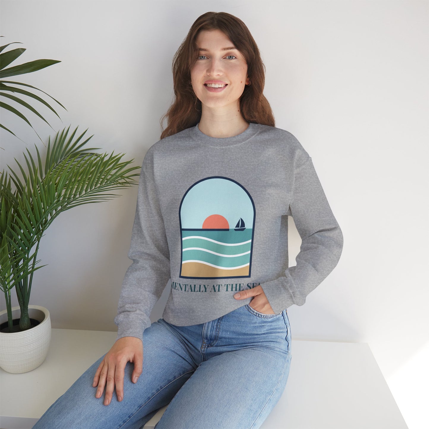 Mentally at the Sea Heavy Blend™ Crewneck Sweatshirt
