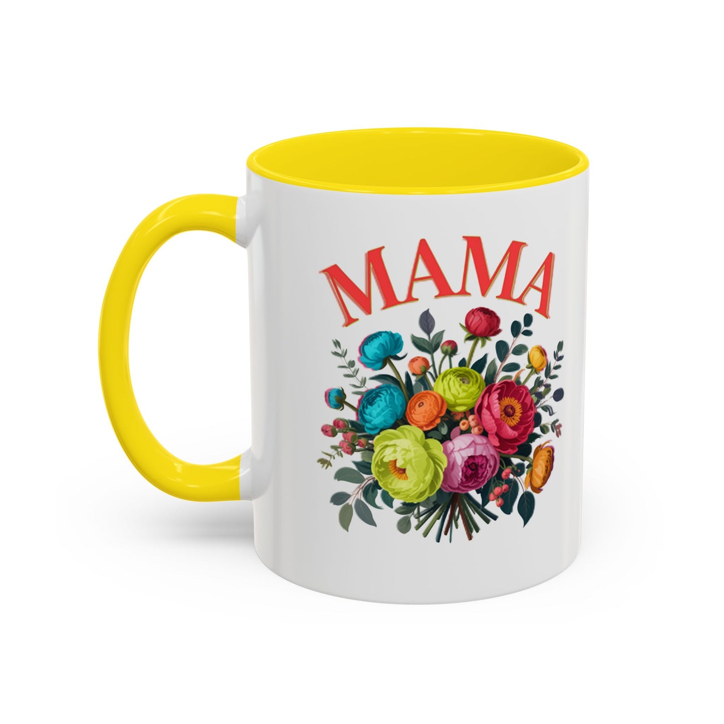 Mama Floral Coffee Mug – Mother's Day Bouquet Accent Mug (11/15oz)