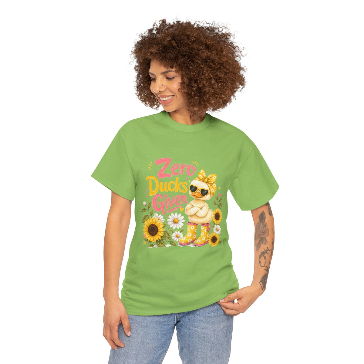 Zero Ducks Given T-Shirt | Cute Duck, Sunflowers, Funny Phrase