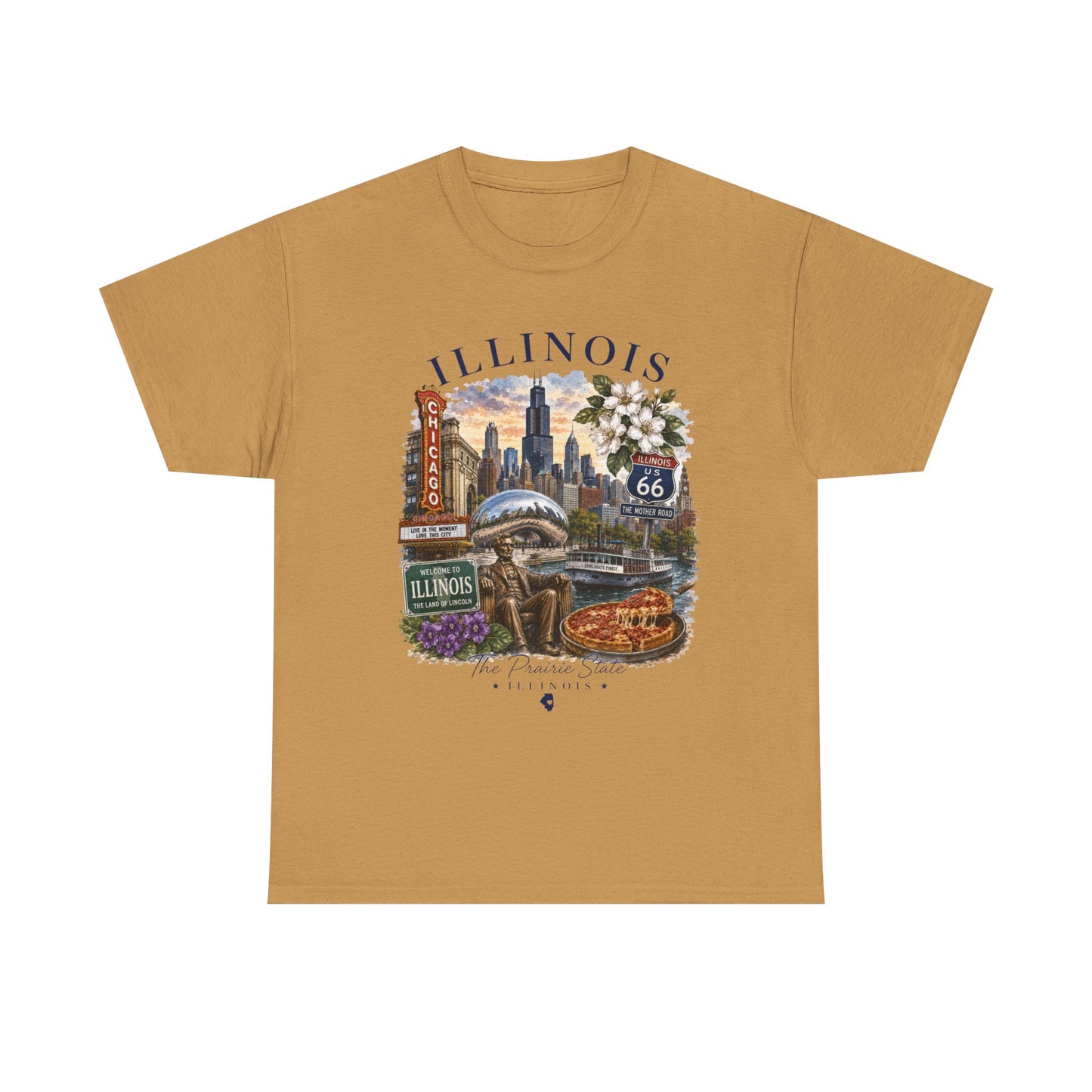 Illinois Travel T‑Shirt – Vintage Chicago Souvenir Tee