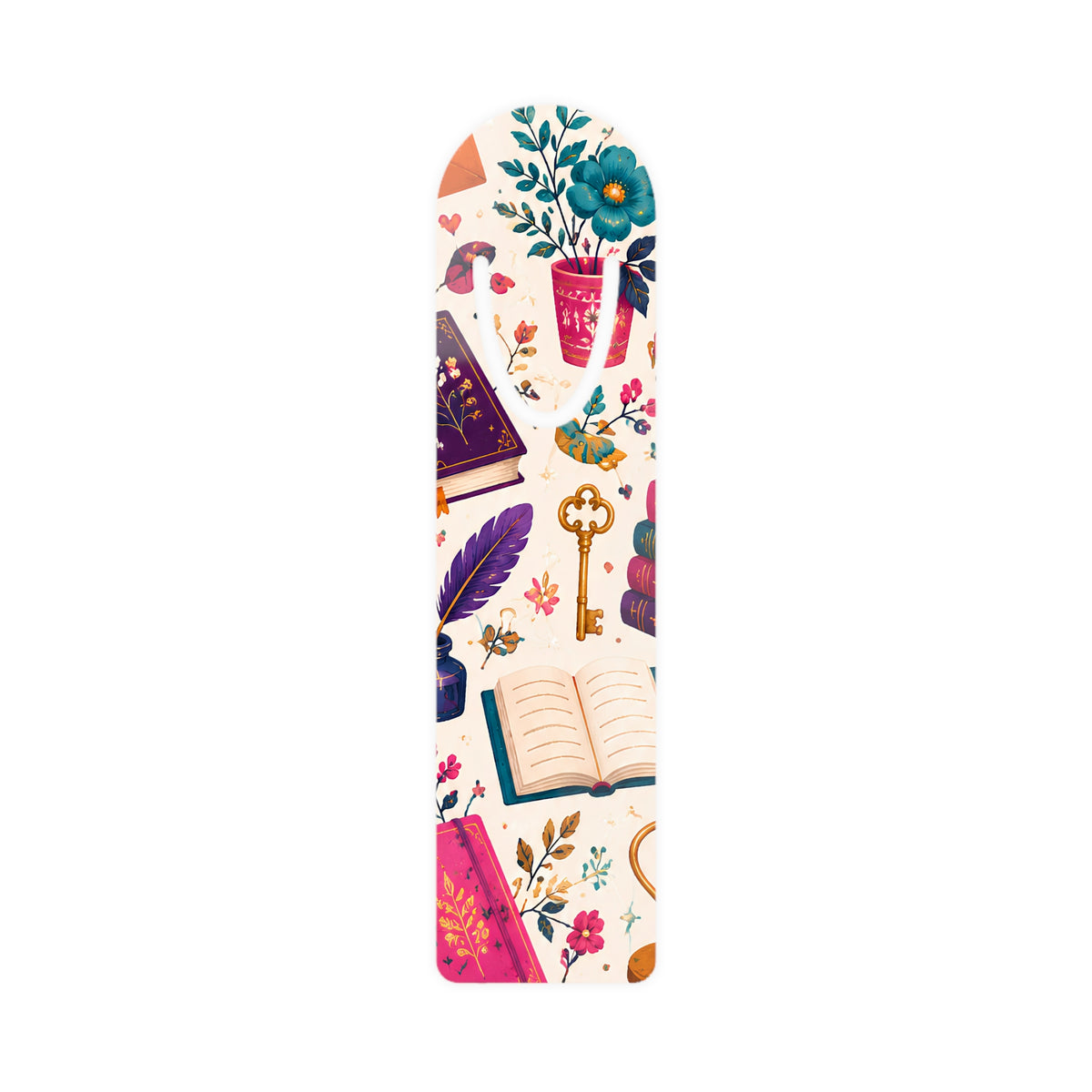 Whimsy & Wonder Floral Tea Party Bookmark — Vintage Teacup & Blossom Metal Bookmark