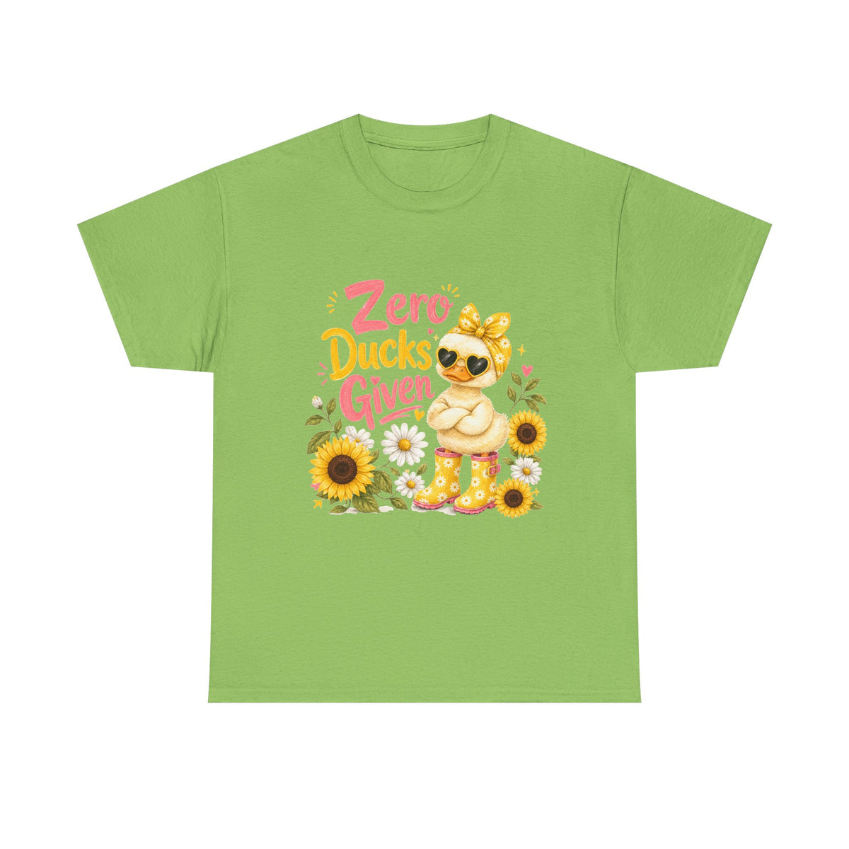 Zero Ducks Given T-Shirt | Cute Duck, Sunflowers, Funny Phrase