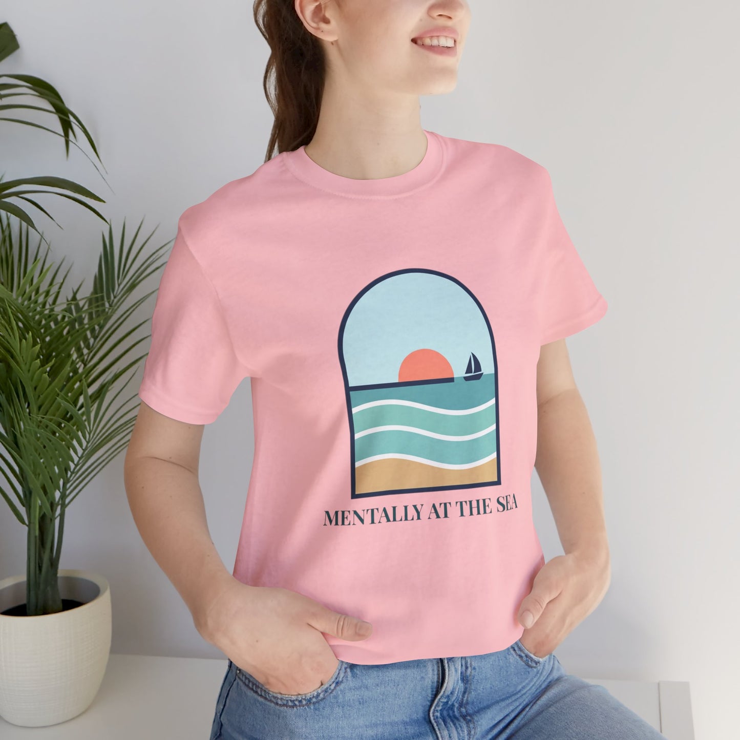 Mentally at the Sea Tee | Coastal Aesthetic, pastel blue seafoam