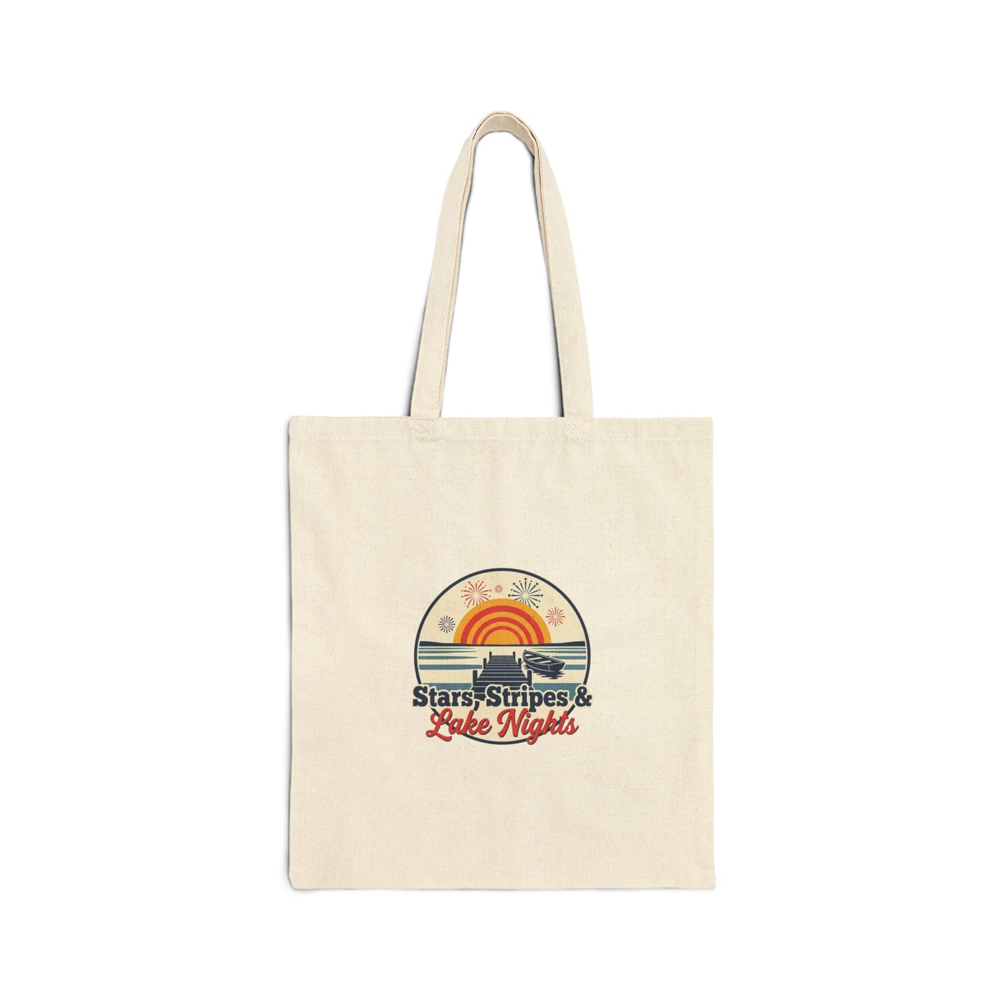 Stars, Stripes, & Lake Nights Cotton Canvas Tote Bag