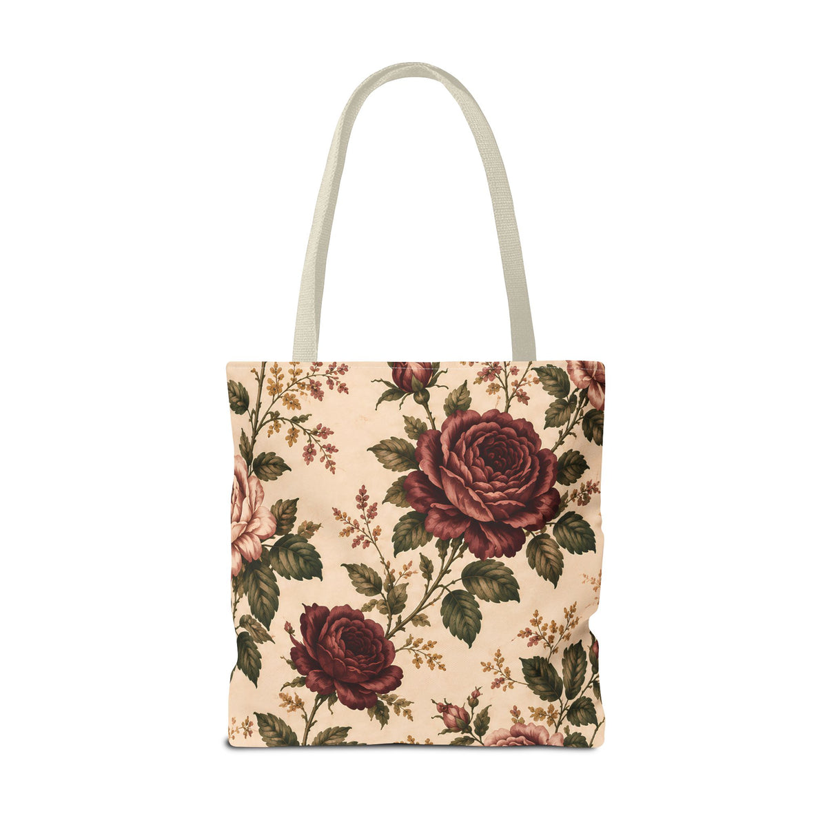 Southern Rose Floral Books Tote Bag — Vintage Garden Print AOP