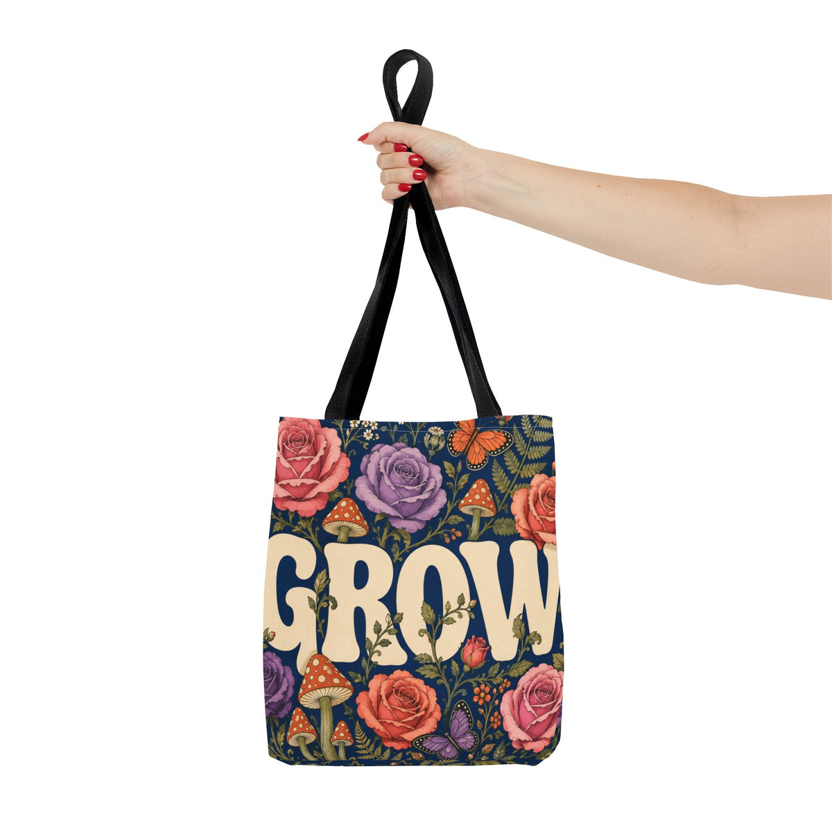 GROW Book Club Floral Books Tote Bag — Vintage Garden Print AOP
