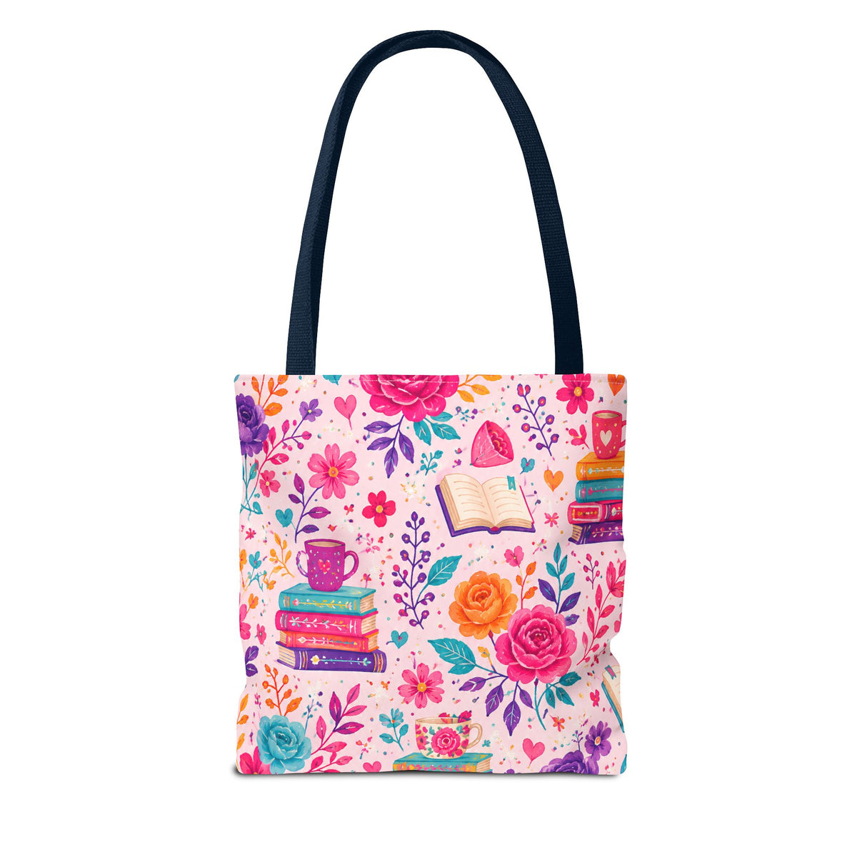 Enchanted Book Floral Books Tote Bag — Vintage Garden Print AOP