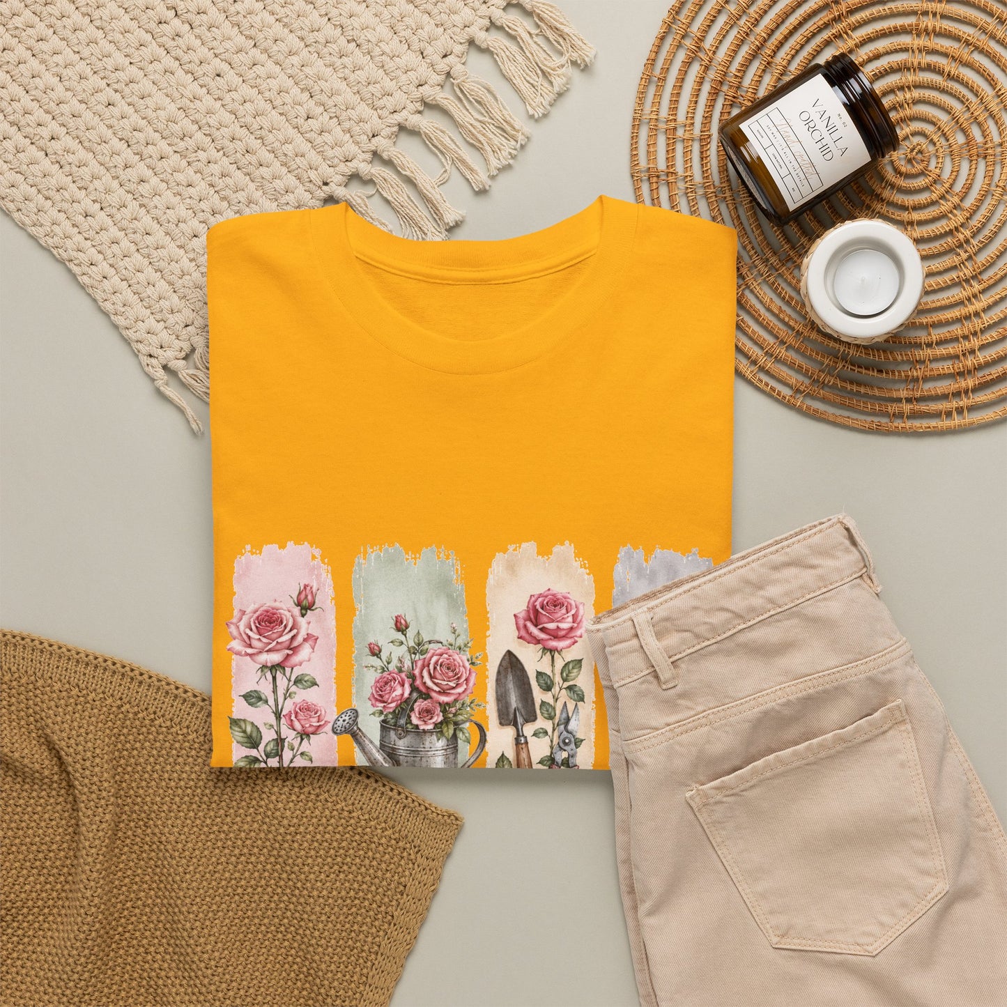 Gardening Mom T-Shirt – Floral Watercolor Garden Tools Tee