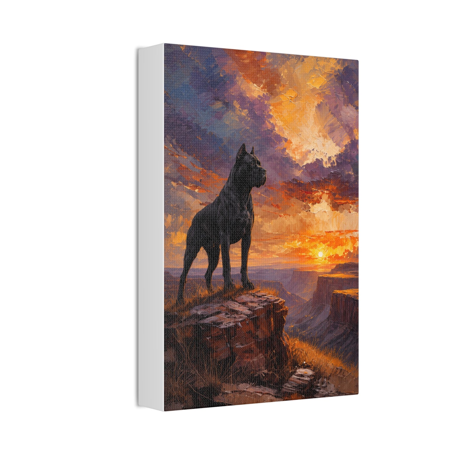 Black Cane Corso Sunset Canyon Wall Art