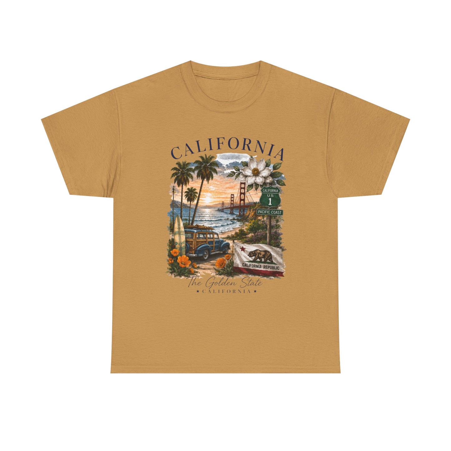 California Vintage Surf T-Shirt — Coastal Sunset Beach Tee