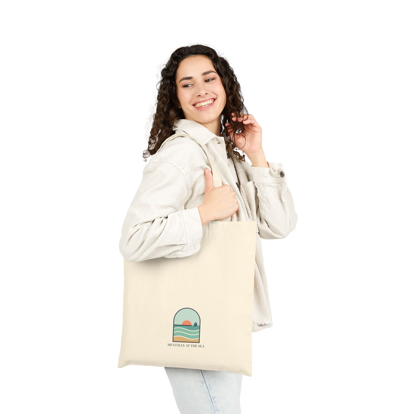 Mentally at Sea Coastal Window Sunset Tote | Ocean Aesthetic, seafoam blue