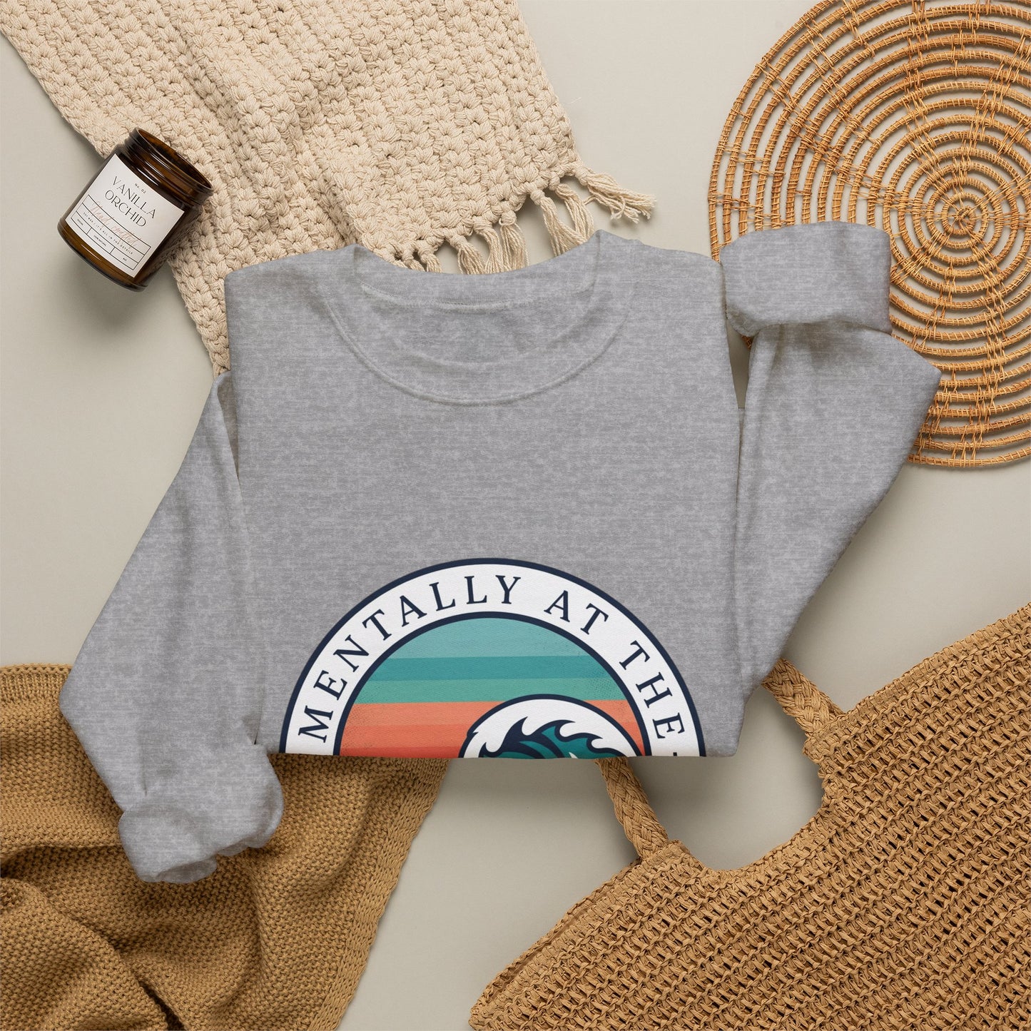 Mentally at the Ocean Crewneck Sweatshirt | coastal aesthetic, sea breeze