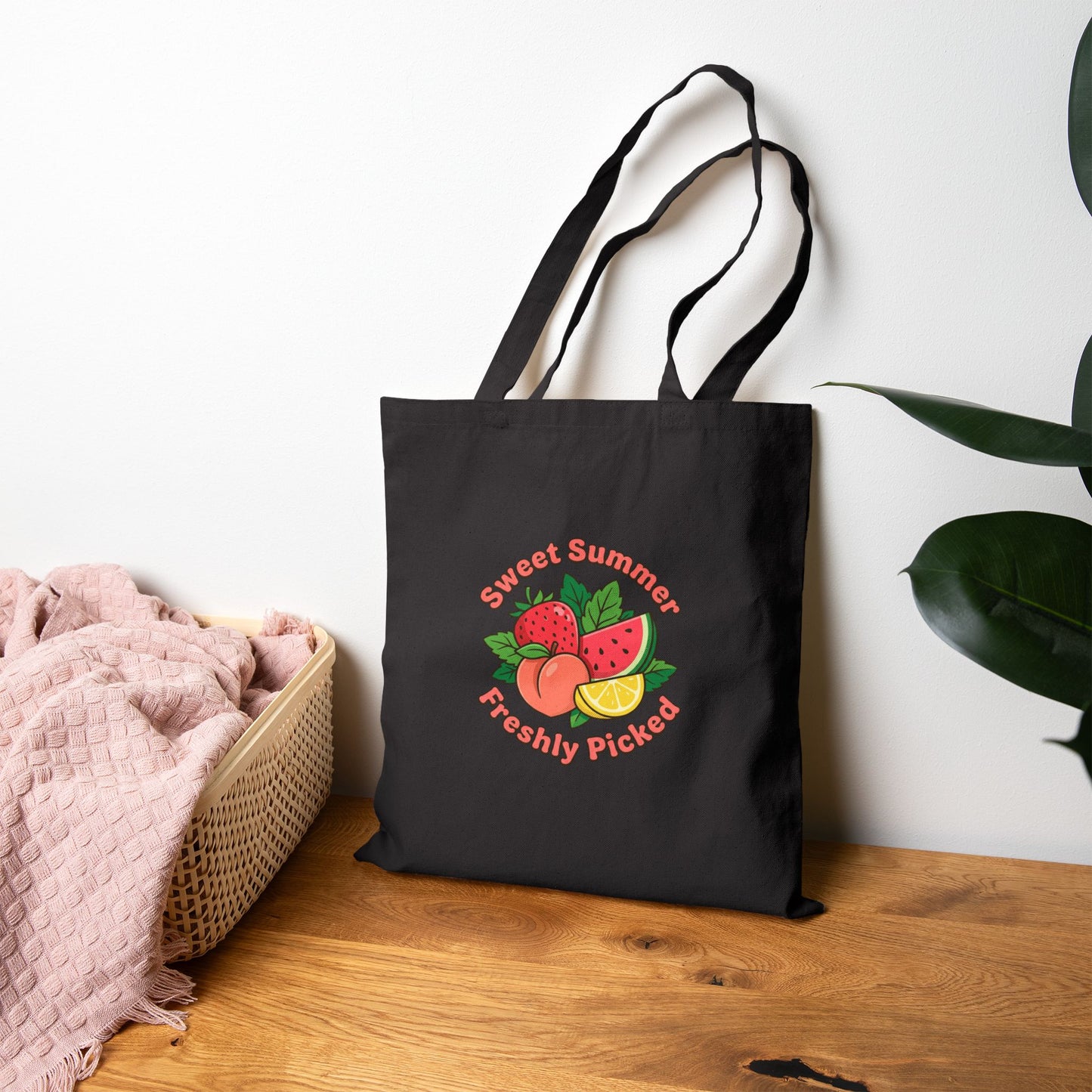 Sweet Summer Freshly Picked Cotton Canvas Tote Bag