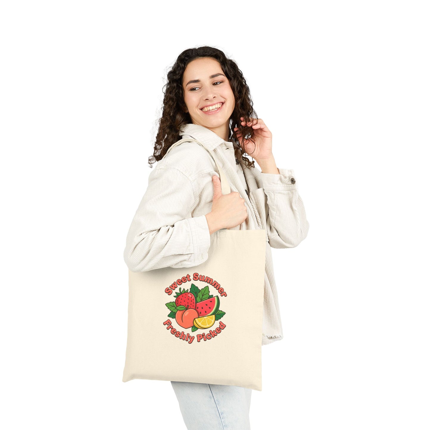Sweet Summer Freshly Picked Cotton Canvas Tote Bag