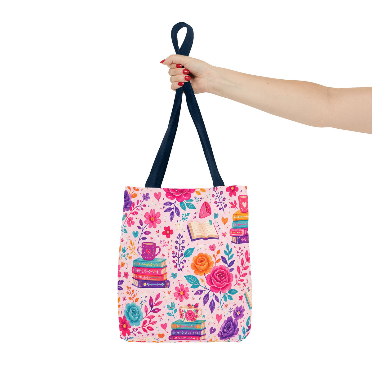 Enchanted Book Floral Books Tote Bag — Vintage Garden Print AOP