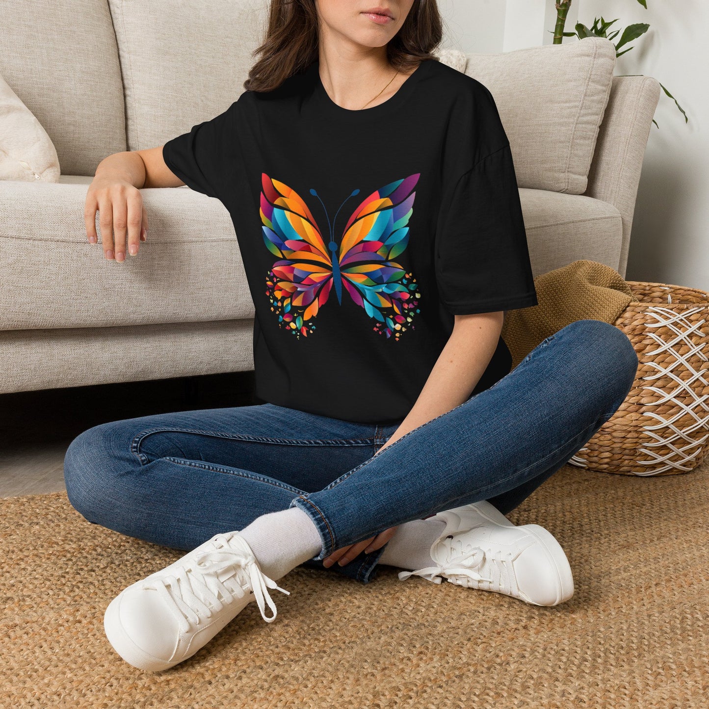 Colorful Butterfly T-Shirt — Vibrant Rainbow Wing Graphic Tee