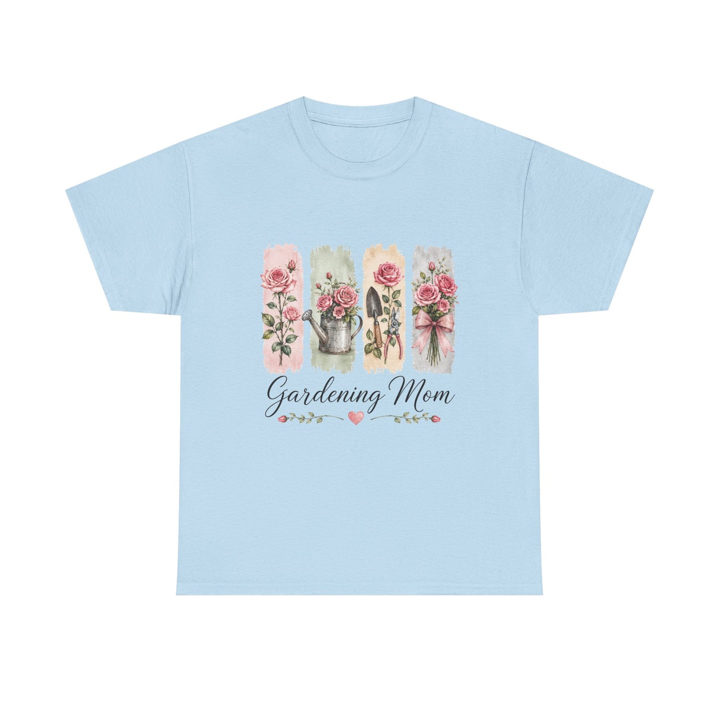 Gardening Mom T-Shirt – Floral Watercolor Garden Tools Tee