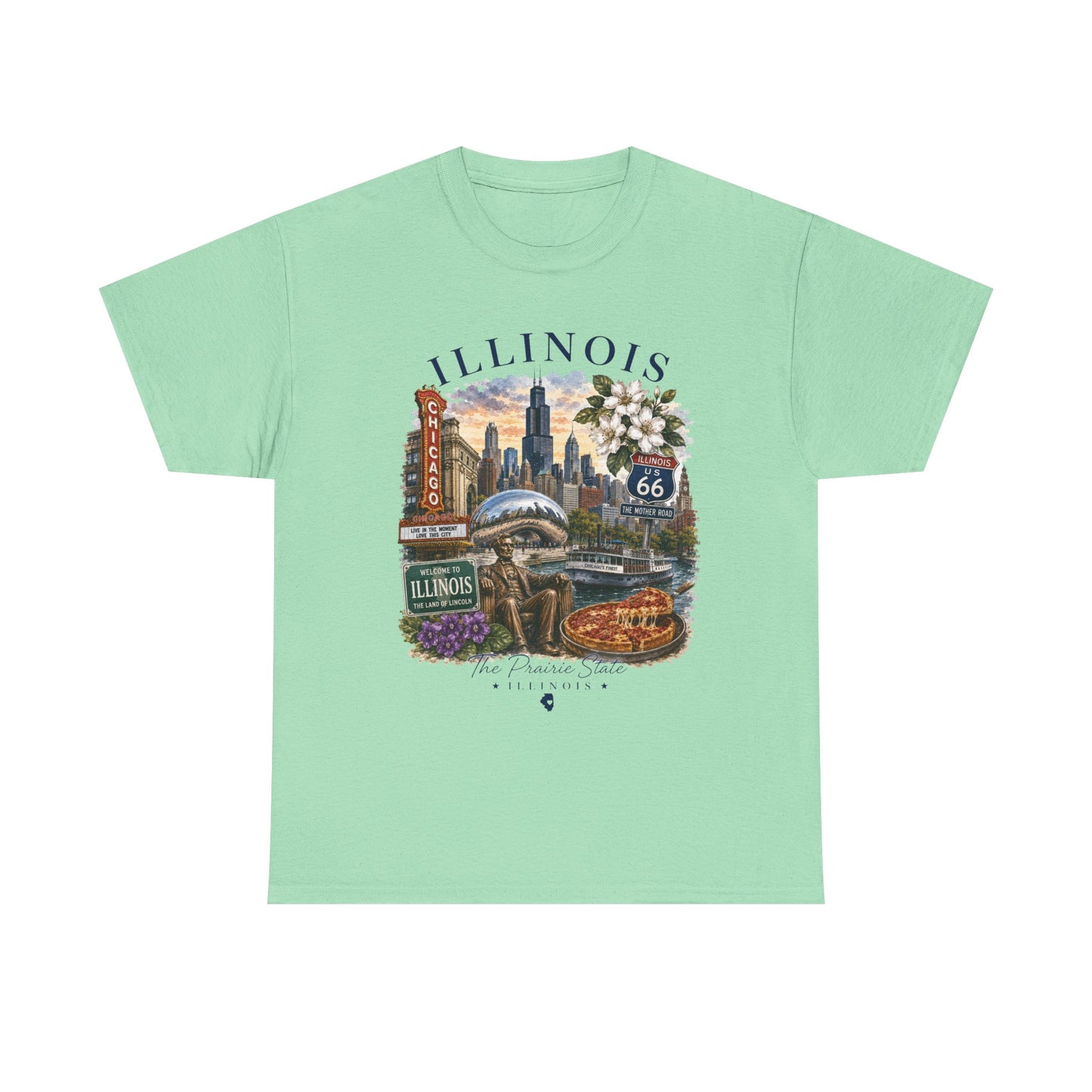 Illinois Travel T‑Shirt – Vintage Chicago Souvenir Tee