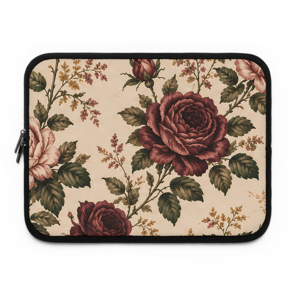 Southern Rose Floral Bookish Laptop Sleeve — Books & Blossoms Protective Case