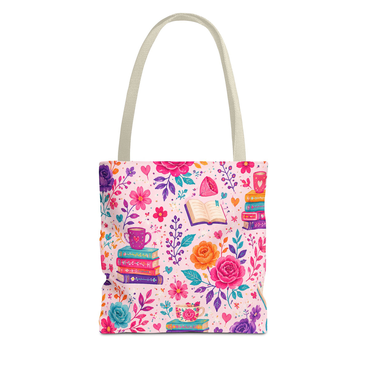 Enchanted Book Floral Books Tote Bag — Vintage Garden Print AOP