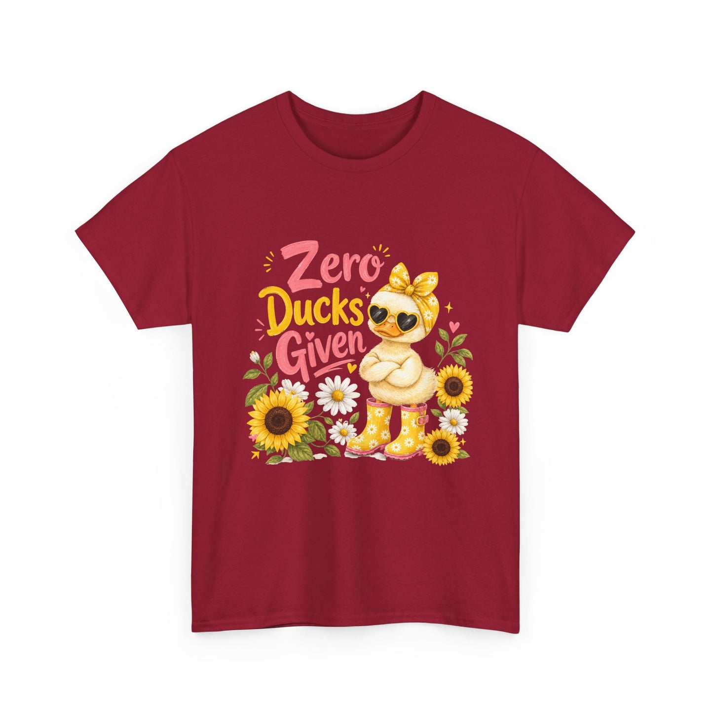 Zero Ducks Given T-Shirt | Cute Duck, Sunflowers, Funny Phrase