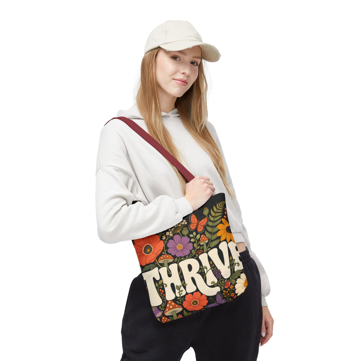 THRIVE Book Club Floral Books Tote Bag — Vintage Garden Print AOP
