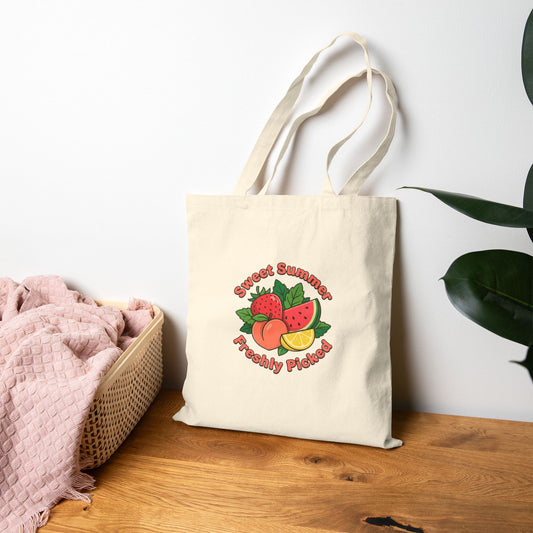 Sweet Summer Freshly Picked Cotton Canvas Tote Bag