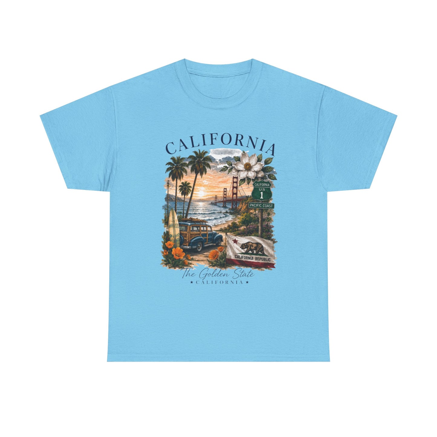 California Vintage Surf T-Shirt — Coastal Sunset Beach Tee