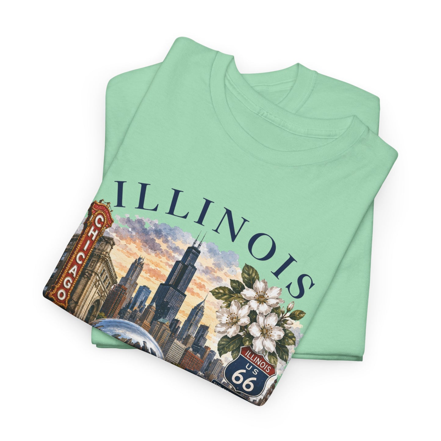 Illinois Travel T‑Shirt – Vintage Chicago Souvenir Tee