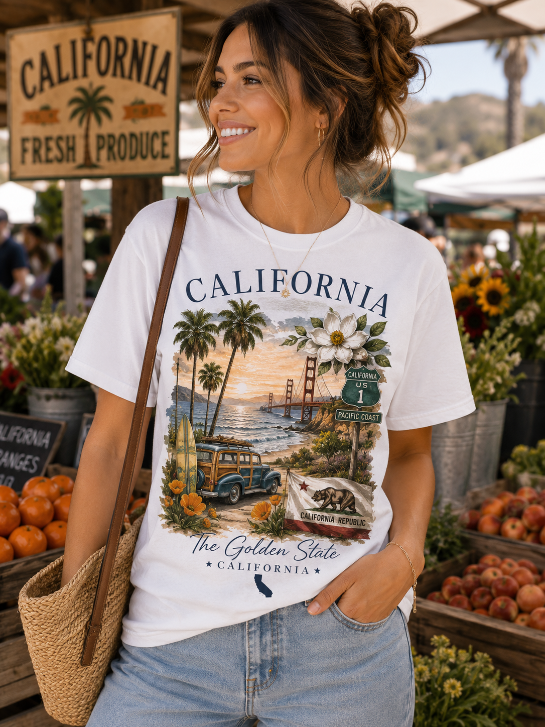California Vintage Surf T-Shirt — Coastal Sunset Beach Tee