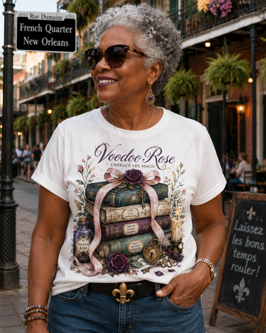 Voodoo Rose Louisiana Stacked Books Tee